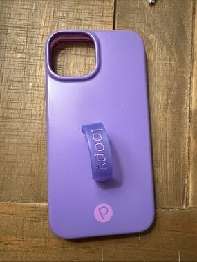 iPhone 13/14 Loopy Case Purple Silicone with Matching Strap -right